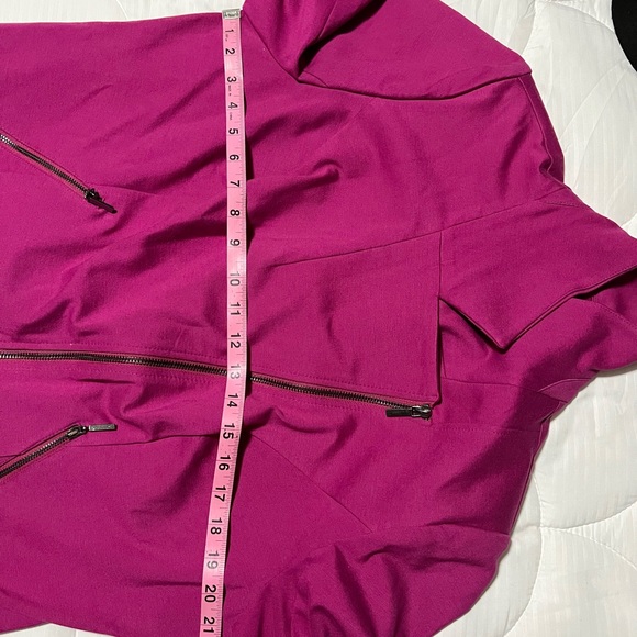 Lane Bryant Casual Career Jacket with zippers size 16 Fushia - Picture 9 of 14